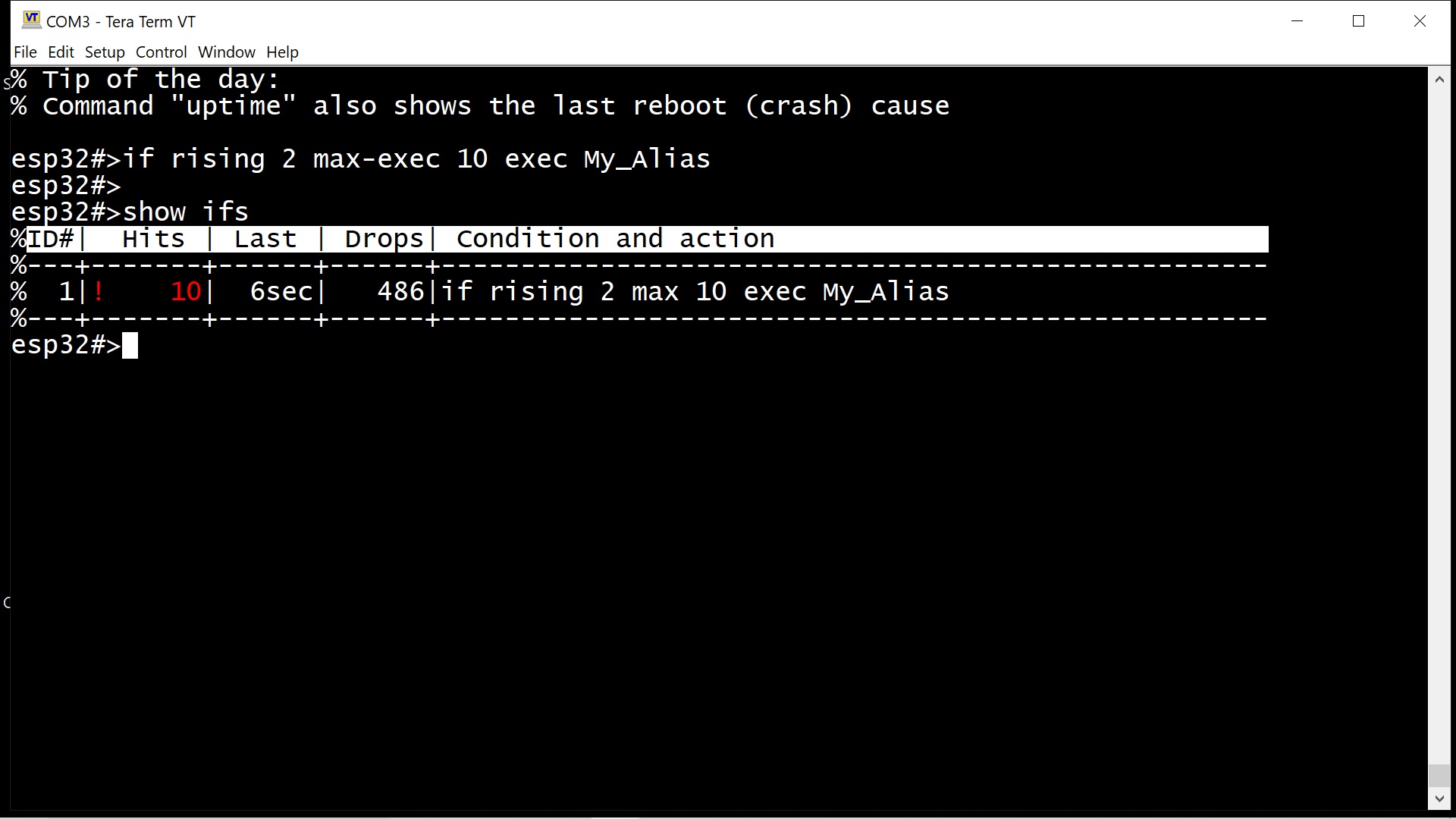 show ifs command output